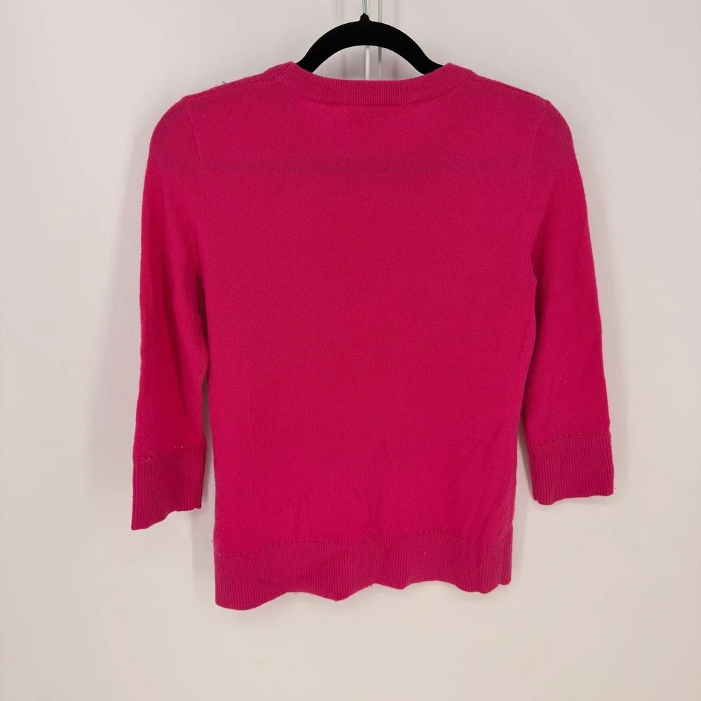 Kate Spade Sweater Women Small Pink Spike The Punch Wool Cashmere Graphic Preppy